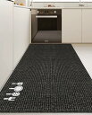 Bcrio キッチンマット 拭ける 洗濯いらず TPRマット 滑り止め 撥水 防汚 厚さ7mm クッション性のある お手入れ簡単 ずれにくい 台所マット (ブラック02,40*90)