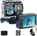 Apexcam アクションカメラ X70pro 4K30fps 20MP解像度 タッチパネル式 30M防水 水中カメラ デュアルスクリーンカメラ EIS手振れ補正 プリレコーディング機能 タイムラプス撮影 WIFI搭載 外部マイク対(2)