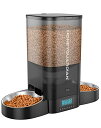 HONEYGUARDIAN 自動給餌器 猫 犬 小動物 2匹用 多頭飼い 自動餌やり機 5L容量 定時定量 1日6食 猫 餌 自動 2個のステンレスボウル付き ペット給餌器 タイマー式 複数の鮮度保持 水洗い可能 音声録(4)