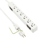 バッファロー BUFFALO 3ピン電源タップ 6個口 マグネット 雷サージガード 3m ホワイト BSTAPMS3630WH