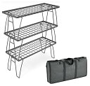 キャンピングムーン(CAMPING MOON) キャンプ ラック アウトドア メッシュラック ミニマルラック MINIMAL RACK 3点セット 収納付き T-229-3TB