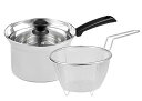 パール金属(PEARL METAL) 片手鍋 シルバー 18cm ステンレス製ガラス蓋付 ストレーナー付 ヴェルネージュ HB-4499