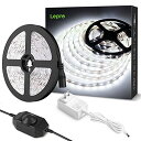 Lepro LEDテープライト ストリップライト 昼光色 6000k 無段階調光 ledテープ 5m 薄型 切断可能 取付簡単 SMD2835 300LED高輝...
