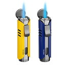 【高い品質】(2個セット) PIPITA 直噴ターボライター キャンドル トーチライター ターボ 注入式 ジェットライター 防風 充填式 ろうそく火起こし 着火用ガスライター(ガスなし) (黄+青)