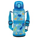 象印マホービン(ZOJIRUSHI) 水筒 紐つきキッズマグ 子供用 通園通学 ステンレスマグ シームレスせん ワンタッチ 480ml ダイナソーブルー ふたと...