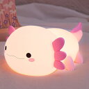 Anywin かわいいウーパールーパー シリコンナイトライト、動物のベッドサイドランプ、調光可能な再充電式テーブルランプ、女性、女の子、子供、幼児へのプレゼントとして、寝室、リビン
