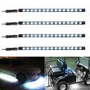 車内用 LEDテープライト フットランプ バイク 両面テープ 足下照明 車内装飾用 テールランプ 15SMD 30CM 12V車用 防水 高輝度 切断可 4本 ホワイト(2)