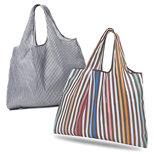 [GOKEI] エコバッグ 【2個入り 50×67cm 大容量】 折りたたみ 買い物バッグ コンビニバッグ 防水素材 収納 水や汚れにも強い 軽量 コンパクト