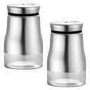 Liroyal 調味料入れ 2個入り スパイスボトル 調味料ポット 砂糖 容器 塩入れ容器 塩コショウ入れ 調味料ボトル 調味缶ステンレス製 桌上...