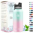 YANGYAO ステンレスボトル 950ml 保温 保冷 魔法瓶 水筒 スポーツドリンク対応 1リットル ストロー 炭酸対応 取っ手付き 直飲み 広口 子供 お...