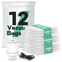 Vacbird 圧縮袋 布団 衣類圧縮袋 12枚(4L/4M/4S)電動ポンプ付き 掃除機不要 真空収納 衣類圧縮袋 旅行用圧縮袋、衣類、旅行用、パッキング、寝...