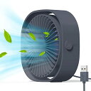 Simpeak 卓上扇風機 小型USB扇風機 ミニ扇風機 デスクトップファン 静音 省エネ 風量調節 360度角度調整 コンパクト軽量 オフィス 寝室用冷却ファン (グレー)(2)