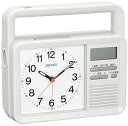 セイコークロック(Seiko Clock) セイコー クロック 目覚まし時計 防災クロック アナログ 手回し充電 ラジオ LED懐中電灯 非常用ブザー 携帯電話充電 薄グレー KR885N SEIKO