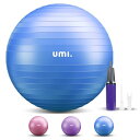 Umi.(ウミ) バランスボール 75cm ばらんすぼーる アンチバースト 厚い 滑り止め 耐荷重300kg ハンドポンプ付 (ブルー)