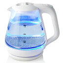 【coco iine】電気ケトル 1.2L ガラスケトル おしゃれ ケトル LED点灯 ワンスイッチ 耐熱ガラス 電源分離式 空焚き防止 自動電源OFF コード...