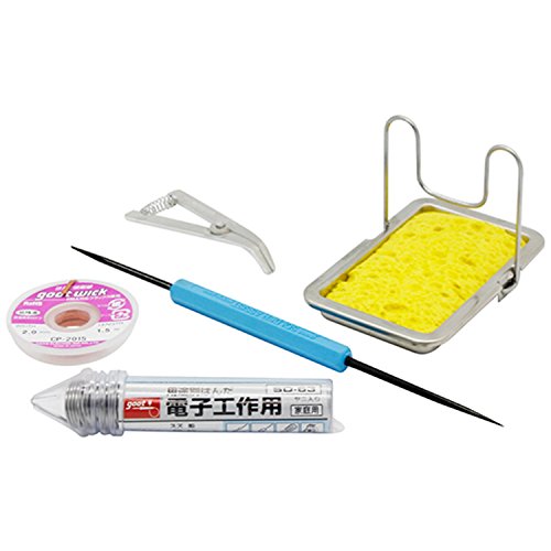 太洋電機産業(goot) はんだ付けスタートセット セット内容【電子用はんだSD-63約18g/はんだ吸い取り線CP-2015約1.5m/ヒートクリップH-1L/ソルダーアシスト角リーマ&丸リーマ/はんだこて台ST-30】電