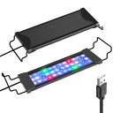 水槽ライト アクアリウムライト 5色 LED 魚ライト 水槽用 熱帯魚観賞 30~50CM水槽対応 水草育成 長寿命 照明 7.5W 省エネ 3段階調光