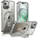 【360°回転無制限・縦横両対応】FONKCASE iPhone 15 用 ケース Magsafe対応【CDリング・スタンド一体】角度調整可能 ストラップホール...