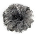 Allnice Beauty お団子ウィッグ ゴム式 ヘアアレンジ シュシュ つけ毛 ポイントウィッグ シニヨン 髪飾り カジュアル ボリュームアップ 和装 部分 ウィッグ つけ毛 装着 簡単 自然感 30色 (#グレ
