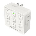 タイマーコンセント ボタン式デジタルタイマー プログラムタイマー 1500w 最大10時間45分 ボタン 節電 省エネ 簡単設定 タイマー コンセント 九格ボタ...