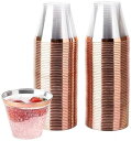 プラスチックカップ プラカップ 西洋料理 カップ アイスクリームカップ 9オンス 50個 透明プラスチックカップ 使い捨てハードカップ プラスチックワインカップ...
