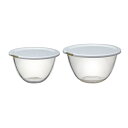 HARIO(ハリオ) レンジフタ付き 耐熱ガラス製 ボウル 2個セット 1500ml 2200ml BUONO kitchen マルチ ボール クリア 日本製 ...