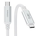 NIMASO USB4 ケーブル 1M ホワイト Thunderbolt 4 対応 Thunderbolt 3 とUSB-Cと下位互換 USB-IF認証取得 40Gbps高速転送 PD対応 100W/5A 急速充電 USB 4.0 8K@60Hz / 2つ4K@60Hz 映像出力iPhone16/15シリーズ、iPad、MacBook、So