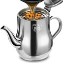 Rockykey オイルポット約600ml ドイツ316ステンレス 軽量 丈夫 あぶらこし 残留物を濾過 油ろ過器 油こし器 天ぷら油 揚げ物油入れ フィルターカートリッジ 油処理 キッチン用品 ダストカバー付