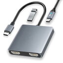 USB C HDMI 変換アダプター Aibilangose デュアル HDMI Type-C マルチディスプレイアダプタ 3画面 拡張/複製 【2つのHDMI...