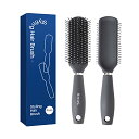 RHOS ヘアブラシ メンズ くし スタイリング ヘアケアブラシ 乾湿両用 ス抜け髪予防 絡まない 美髪 静電気防止ヘアブラシ (グレ)
