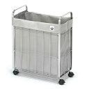 サンカ ランドリーバスケット 折りたたみ キャスター付き サンバッサ 25L グレー (幅39.5×奥行き20.5×高さ48.4cm) SUN&WASSER (サンバッサ) ワイヤー 撥水加工 ストッパー付きキャスター おしゃれ(3)