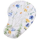TKY マウスパッド 手首クッション リストレスト一体型 防水 大理石柄 かわいい 26cm×21cm (ホワイト 花柄)