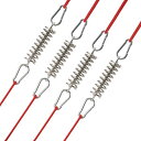 CAPASTEC 自在金具 テント用 防風ロープバックル 強風対策 4個セット スプリング カラビナ付き ロープテンショナー タープ パラコード 張り用 キャンプ用品