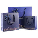 (moin moin) ラッピング ギフトバッグ 手提げ袋 紙袋 5枚 (花束とリボン 14×15.5×6.7cm)