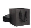 Ousaliyea 四角い紙袋、厚手のギフトバッグ15点セット15×15×15CM、無地プレゼントギフトバッグあらゆる種類のホリデーギフト包装に適しています(小...
