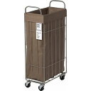 WIRE ARTS & PRO フォールディング(折り畳み)ランドリースクエアバスケット 40L SLIM キャスター付(003307) (ブラウン)