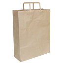 紙袋【日本製】 手提げ袋 平手紐 未晒し(クラフト) 幅32x高40xマチ11.5cm【10枚】特大 無地 ラッピング ギフトバッグ