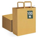 KEYBOX【100枚 Mサイズ】手提 紙袋 平手紐 宅配袋 梱包紙袋 茶色 無地 中身が見えない 縦32cm横24cm側面マチ10cm