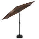 ガーデンパラソル 270cm 角度調節 ベースセット 撥水 UVカット 日よけ 大型 ハンドル開閉 parasolm706 (ブラウン)