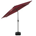 ガーデンパラソル 270cm 角度調節 ベースセット 撥水 UVカット 日よけ 大型 ハンドル開閉 parasolm706 (ワインレッド)