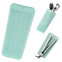 シリコン製ヘアアイロンポーチ&マット パステル4色 耐熱温度300℃ 28.5x13.5cm 軽量104g (ミント)