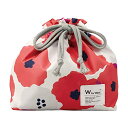Wpc. Patterns ランチ巾着 ピオニ レッド はっ水 レディース お弁当袋 ランチ グッズ 簡易保冷生地 保冷剤ポケット お弁当箱 カトラリー セット...