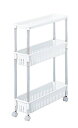 サンコープラスチック(SankoPlastic) キッチンワゴン ルーチェ TPW-1121 オフホワイト 3段 幅15.2×奥行49.9×高さ65.4cm 日本製 メッシュ キャスター付き おしゃれ すき間 収納 409799