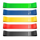YINKE トレーニングチューブ ストレッチバンド 筋トレゴム ゴムバンド 強度の異なる5本のゴムバンド (カラフルなセット)