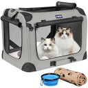 Petprsco ペットケージ 犬ケージ 猫 キャリー 犬用クレート 折りたたみ 頑丈耐久 変形しない 通気性 大容量『室内休憩、車載、旅行、通院、防災避難、キ...