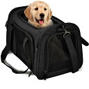 TrutDotペットキャリーバッグ 安全な猫キャリーバッグ 通気性 犬キャリー ショルダー 折りたたみ 手提げ マット付きキャリー M ブラック