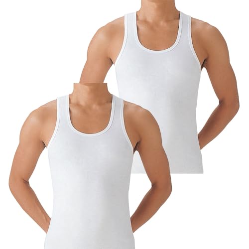 [グンゼ] インナーシャツ やわらか肌着 綿100% 抗菌防臭加工 ランニング 2枚組 SV61202 メンズ ホワイト 日本L (日本サイズL相当)