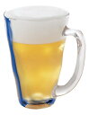 東洋佐々木ガラス ビールグラス 泡立ちぐらす 山 マグ 藍流し 390ml 日本製 食洗機対応 ガラスコップ グラス コップ P-55441-F/B-302-1P