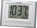 リズム(RHYTHM) 掛け時計 目覚まし時計 電波 デジタル 置き掛け兼用 温度 湿度 カレンダー フィットウェーブD168 グレー 12.5x17.0x2....