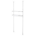 HEIAN SHINDO つっぱりラック 伸縮棚2段 ハンガーパイプ付き ホワイト 取付幅67~95cm 取付高190~264cm TNP-5 平安伸銅工業